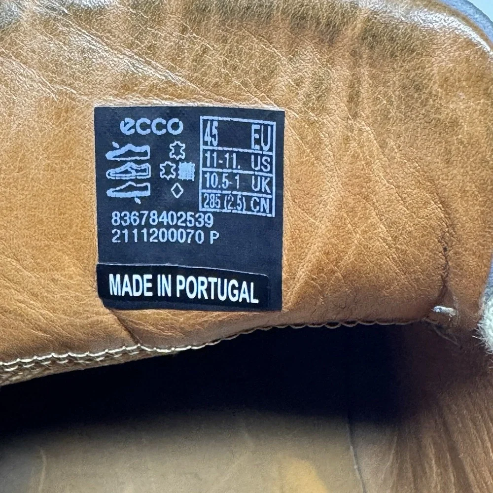 ECCO Hybrid Dress Sneaker Shoes Mens 11 Gray Leather Lace Up DriTan Derby - Picture 4 of 8